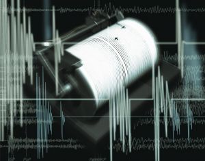 Composite Image of a Chart and a Richter Scale