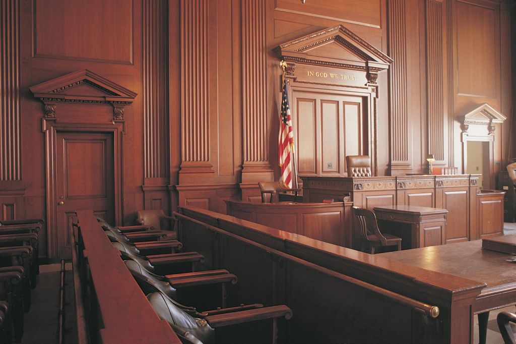 Interior of courtroom