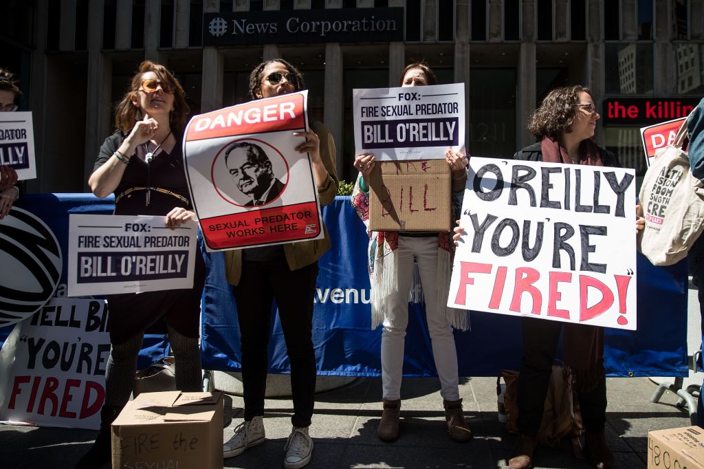 Protestors Call For Removal Of Bill O'Reilly At Fox News HQ In New York