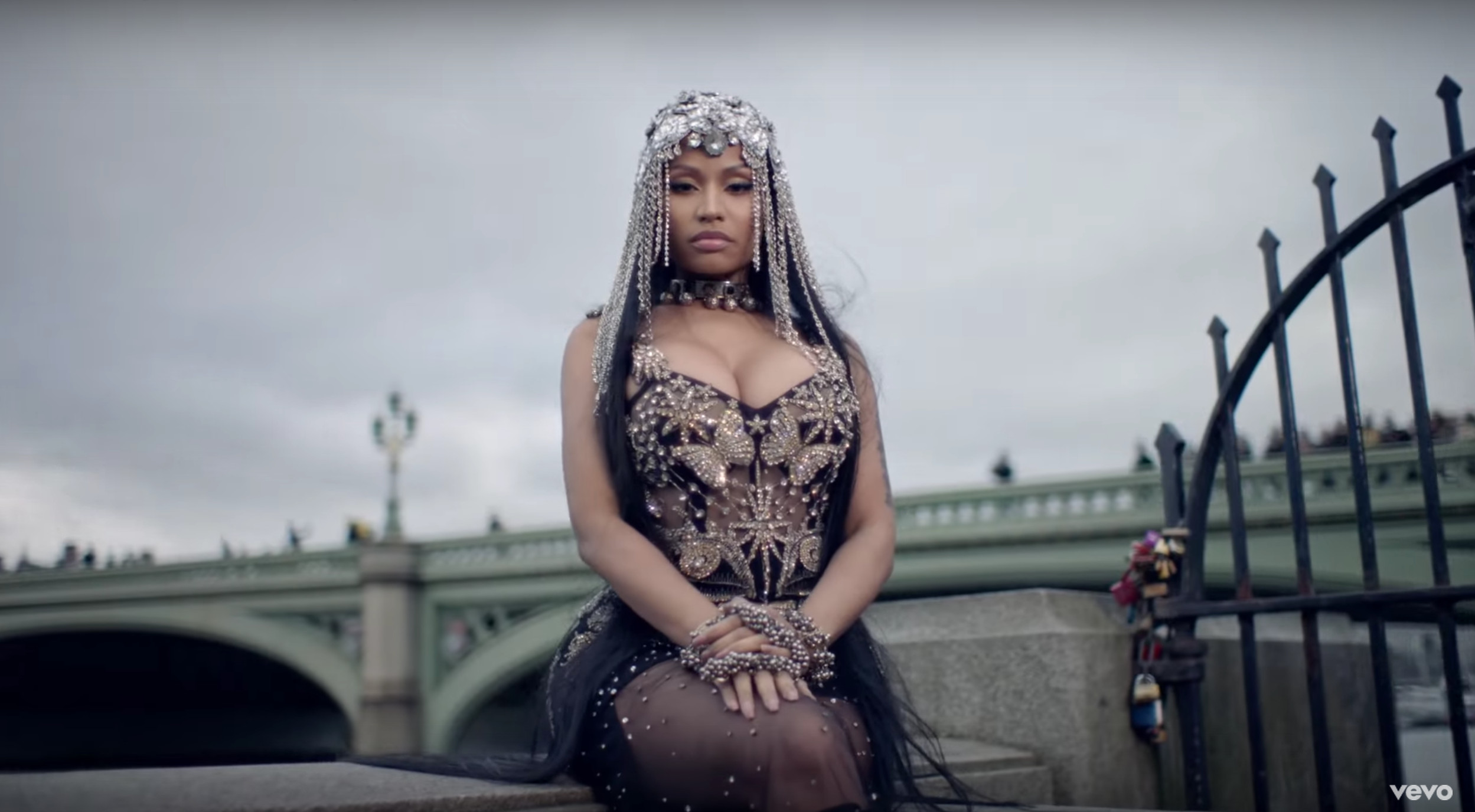 The video for Nicki Minaj’s track No Frauds, featuring Drake and Lil Wayne