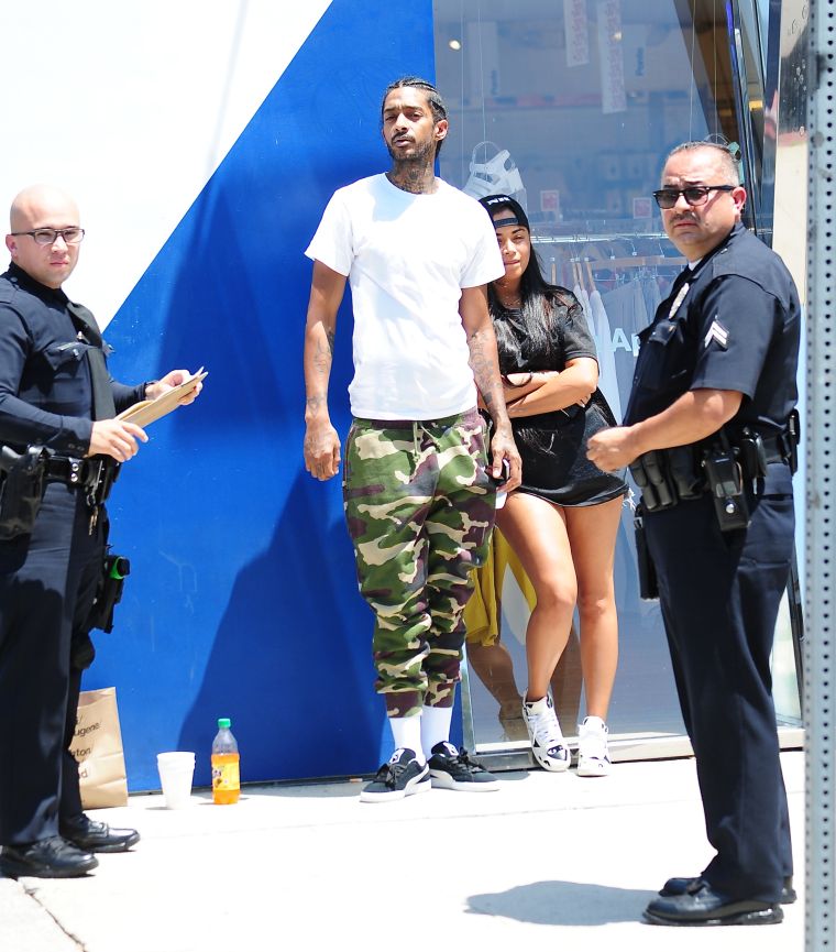 Nipsey Hussle and Lauren London after car accident