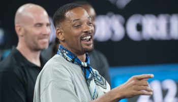 Hollywood actor Will Smith attends the Australian Tennis Open