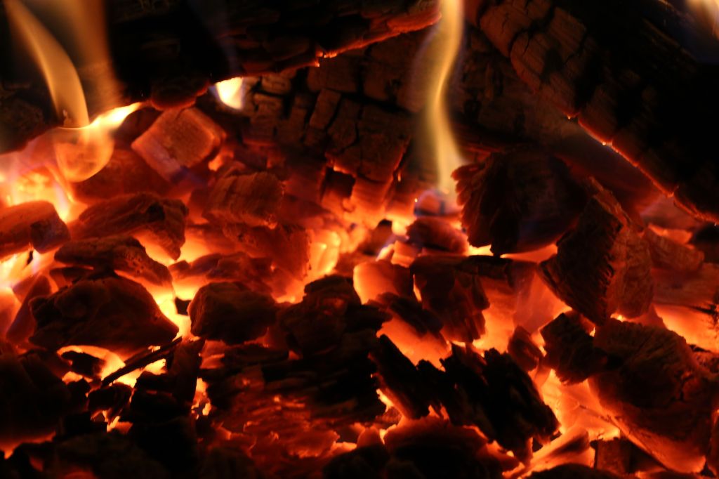 Close-up of a burning fire