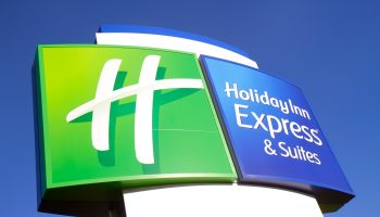 Holiday Inn Express and Suites sign in Vaca Key.