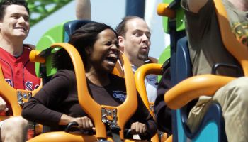 Roller coaster enthusiasts ride Kingda Ka, the world's talle