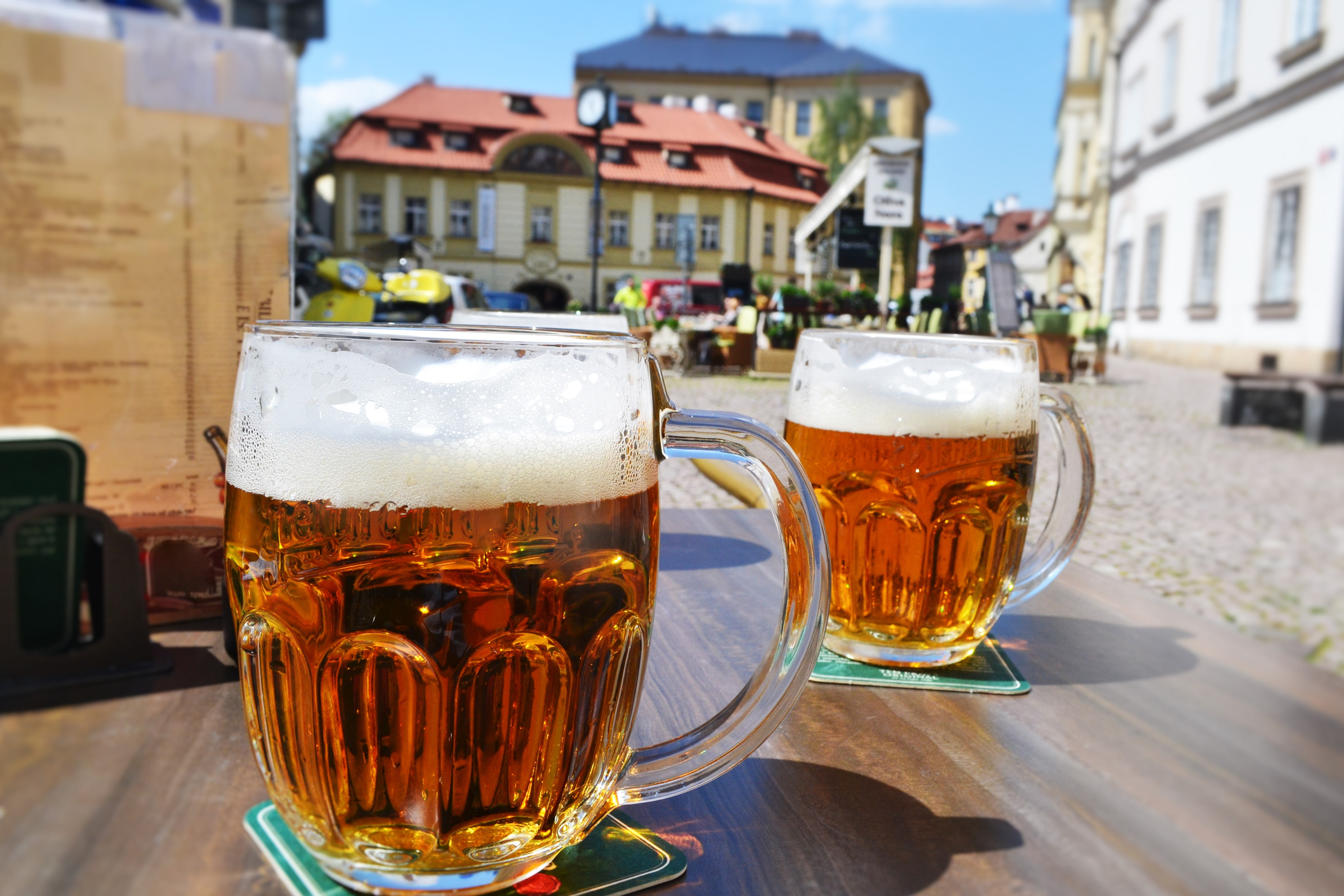 Close-Up Of Beer Glass On Table