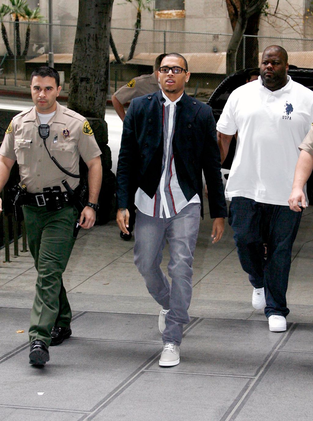 CHRIS BROWN COMING OUT OF THE LA SUPERIOR COURT