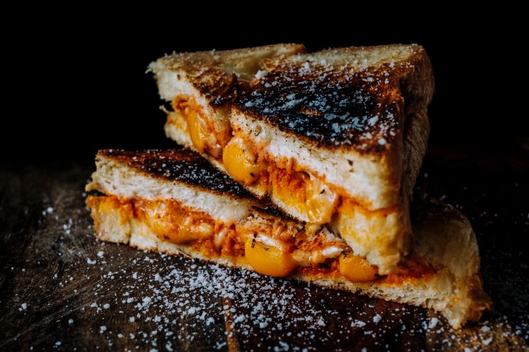 Close-Up Of Grilled Cheese Sandwich