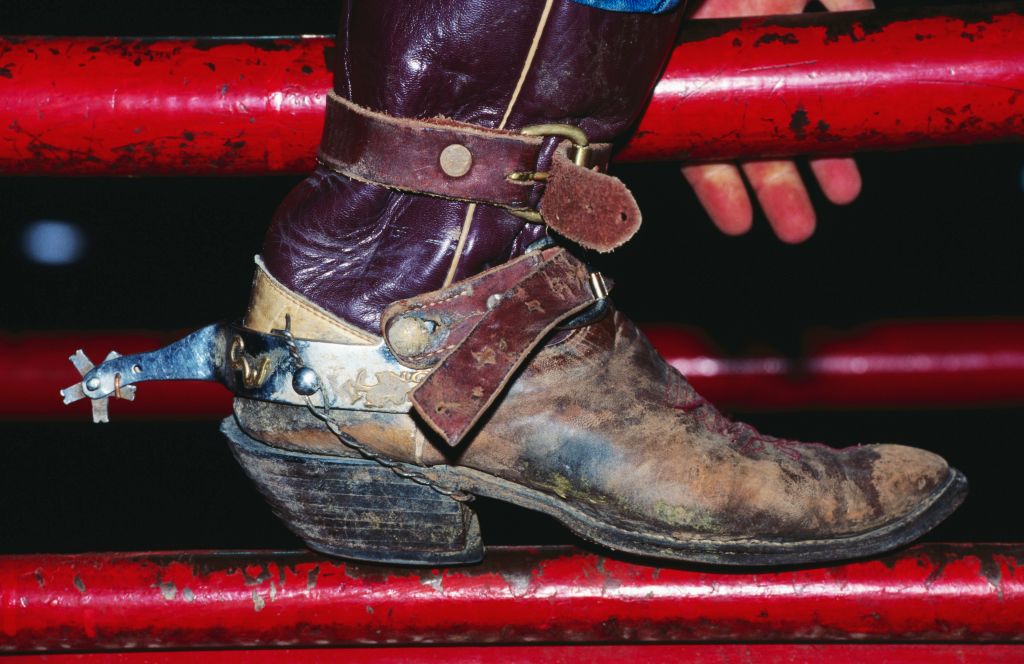 Cowboy boot with spur, Stockyards Championship Rodeo, Stockyards National Historic District.