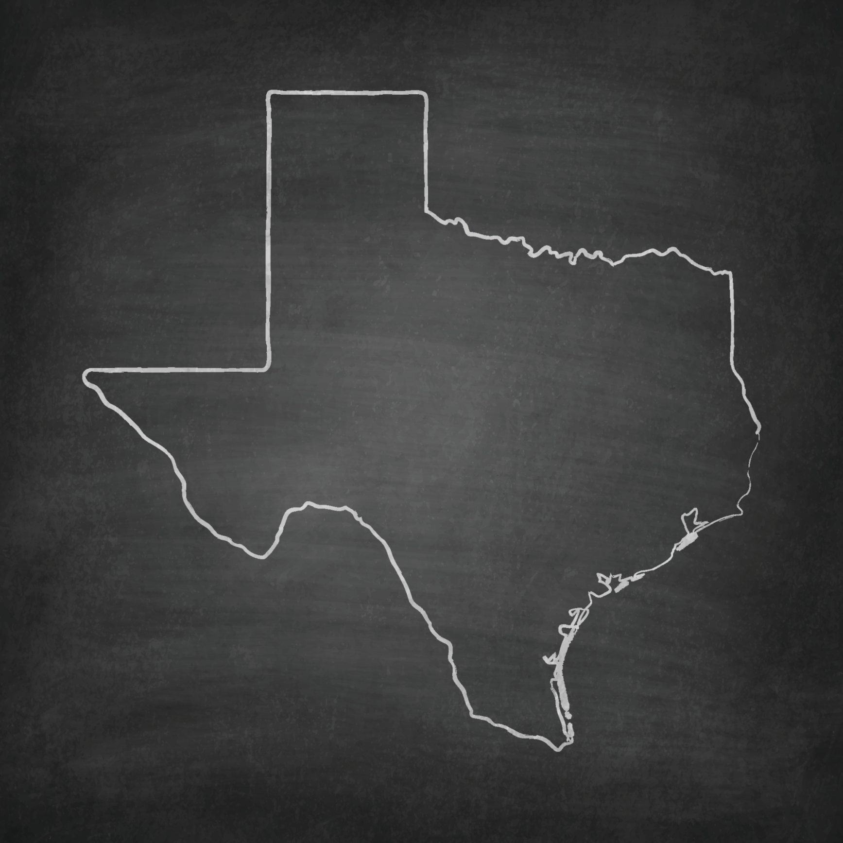 Texas Map on Blackboard - Chalkboard