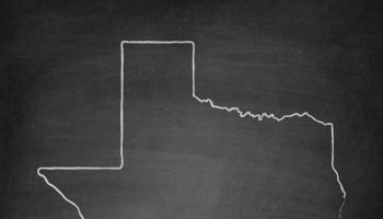 Texas Map on Blackboard - Chalkboard
