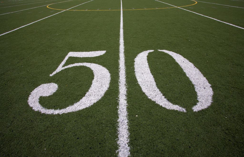 50 yard line football field