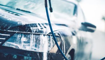 Close-Up Of Car During Car Wash