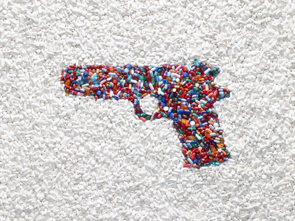 Handgun made of pills