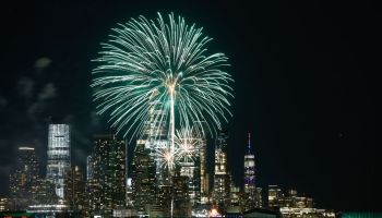 Fireworks Celebrate Pride Day in New York City
