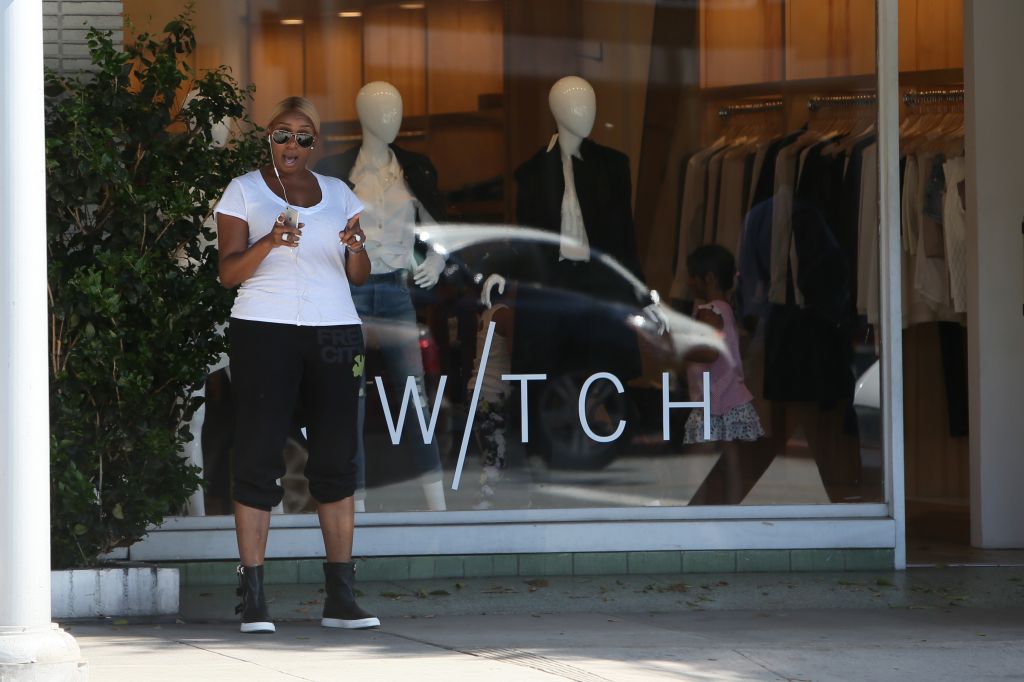 Nene Leakes chats on her phone while out in Beverly Hills