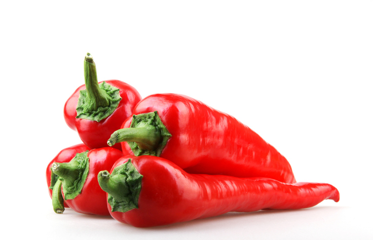 Image Of Red Chilli Peppers On White