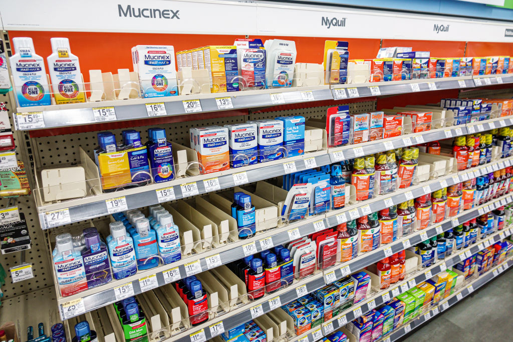 Walgreens pharmacy, Over the counter cough and flu medicine aisle