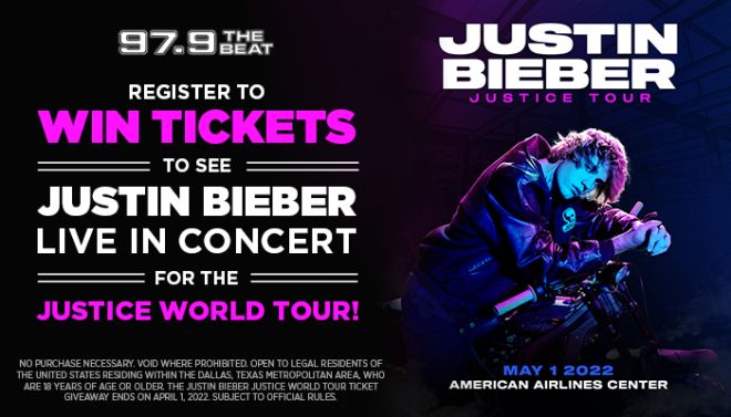 Justin Bieber Justice World Tour Ticket Giveaway | 97.9