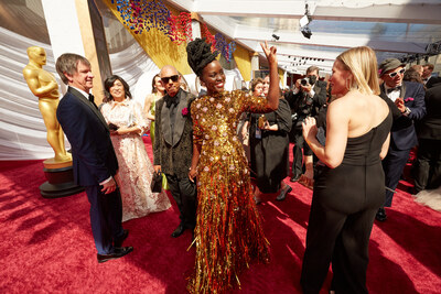 Lupita Nyong'o arrives on the red carpet of the 94th Oscars®