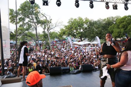 Saucy Santana at Dallas Southern Pride Juneteenth Pool Party Festival