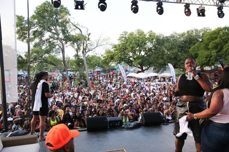 Saucy Santana at Dallas Southern Pride Juneteenth Pool Party Festival