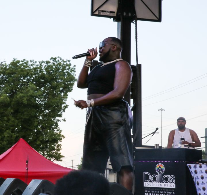 Saucy Santana Performing at Dallas Southern Pride Juneteenth Pool Party Festival