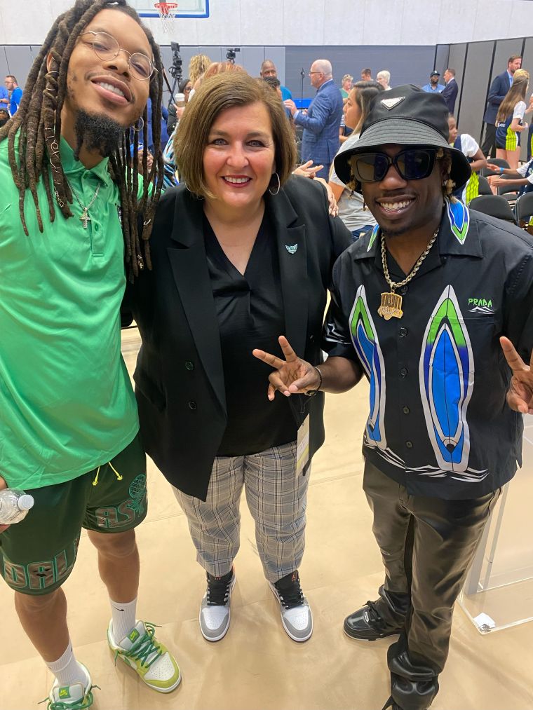 Spaceboifresh and DJ Don Perryon with Coach LT