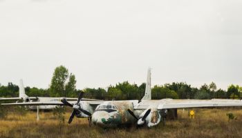 Abandoned plane, old crashed plane