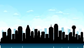 Dallas Skyline Silhouette (All Buildings Are Moveable and Complete)