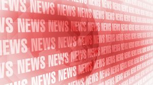 Information about news background and world globe in red with broadcast graphics and global updates