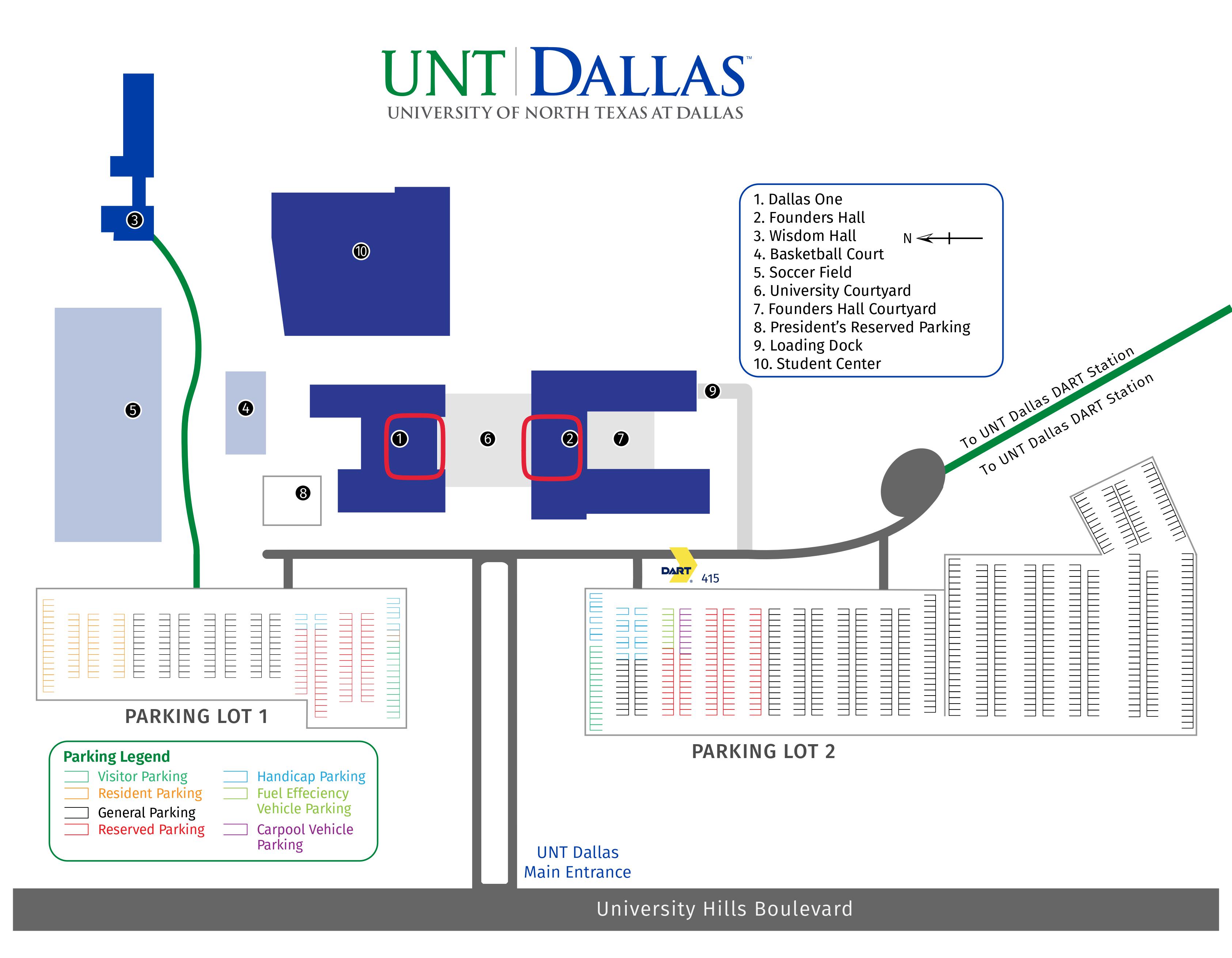 UNT Campus Map