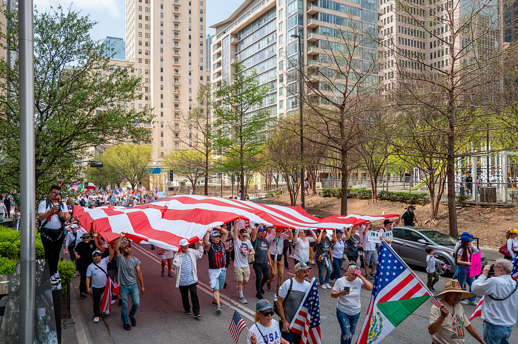 Immigration Activists Groups Hold Large March In Dallas