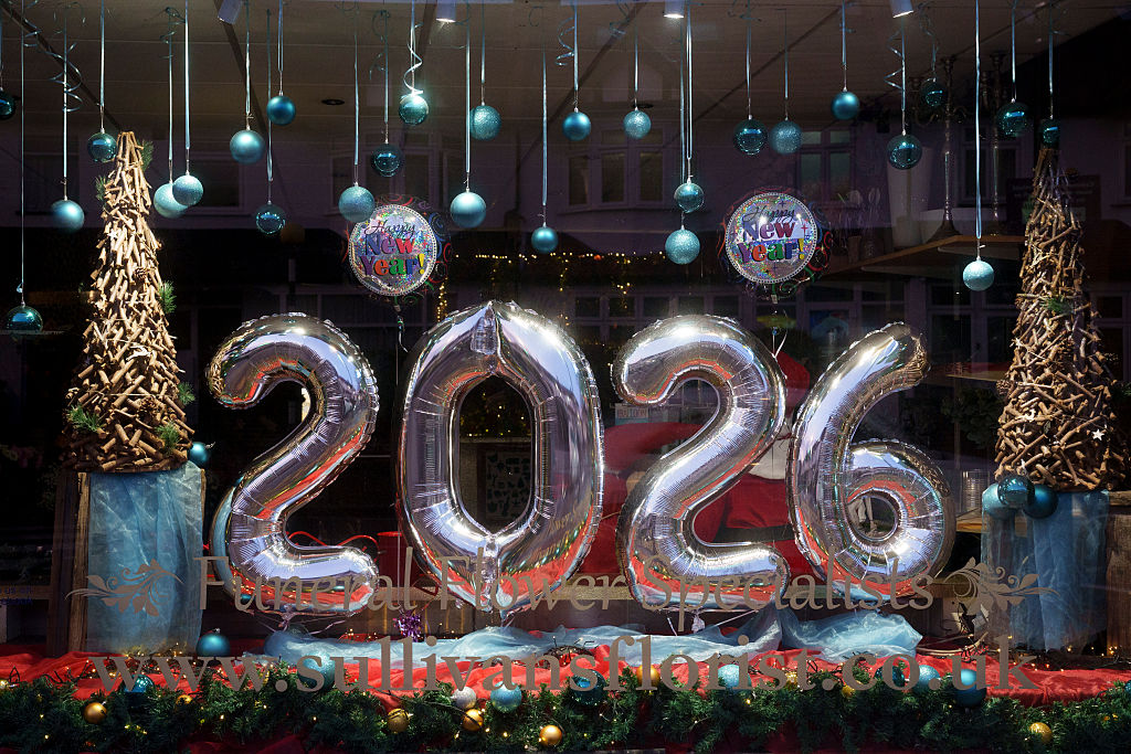 New Year Balloons Window