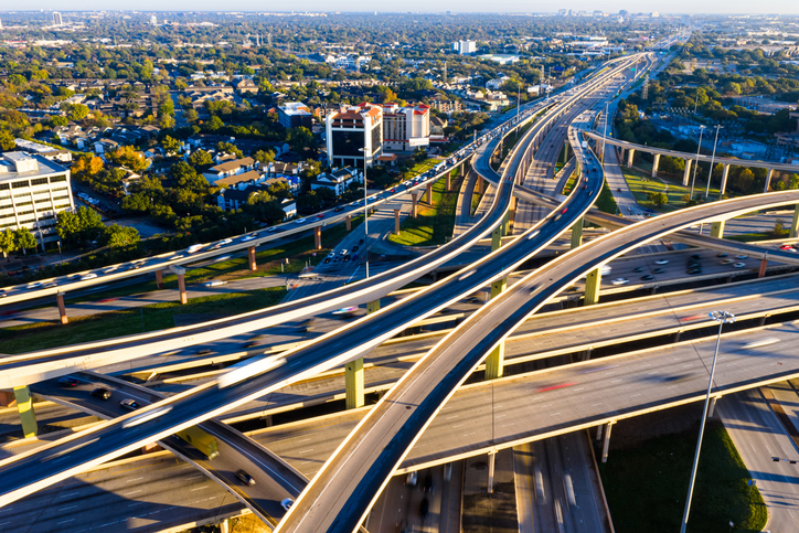 Aerial Photo of High Five Interchange in Dallas, Texas