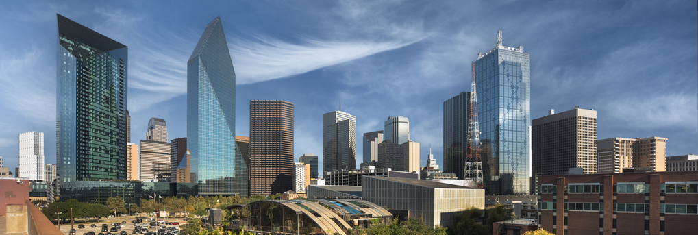 Dallas Texas downtown city skyline panoramic view