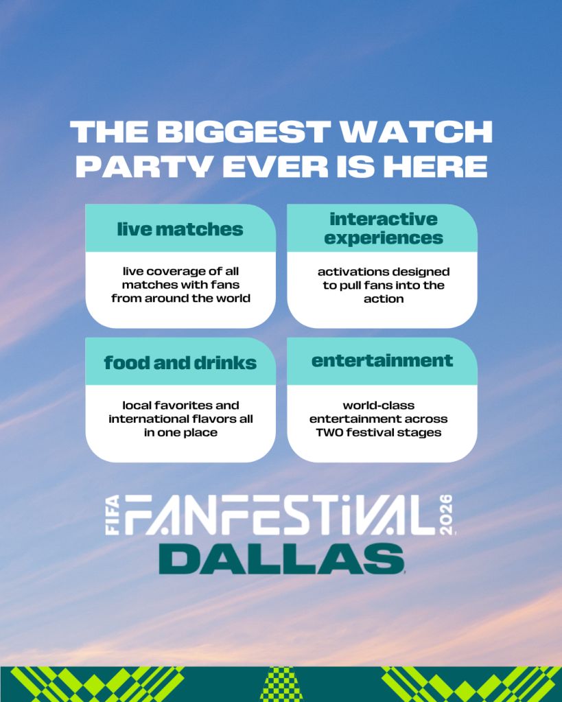 The biggest watch party ever is here, featuring live matches, interactive experiences, food and drinks, and world-class entertainment across two festival stages.