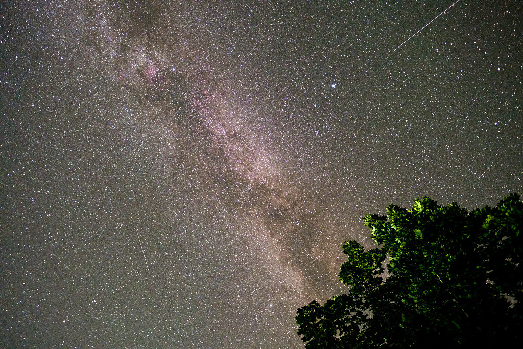 Perseids Meteor Shower Over The Carpathian Mountains In Lviv Oblast