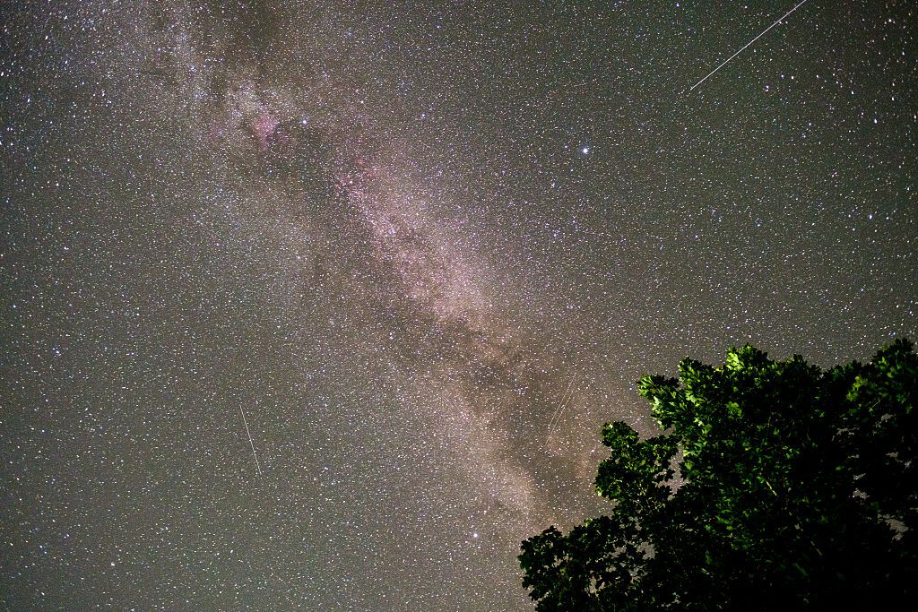 Perseids Meteor Shower Over The Carpathian Mountains In Lviv Oblast